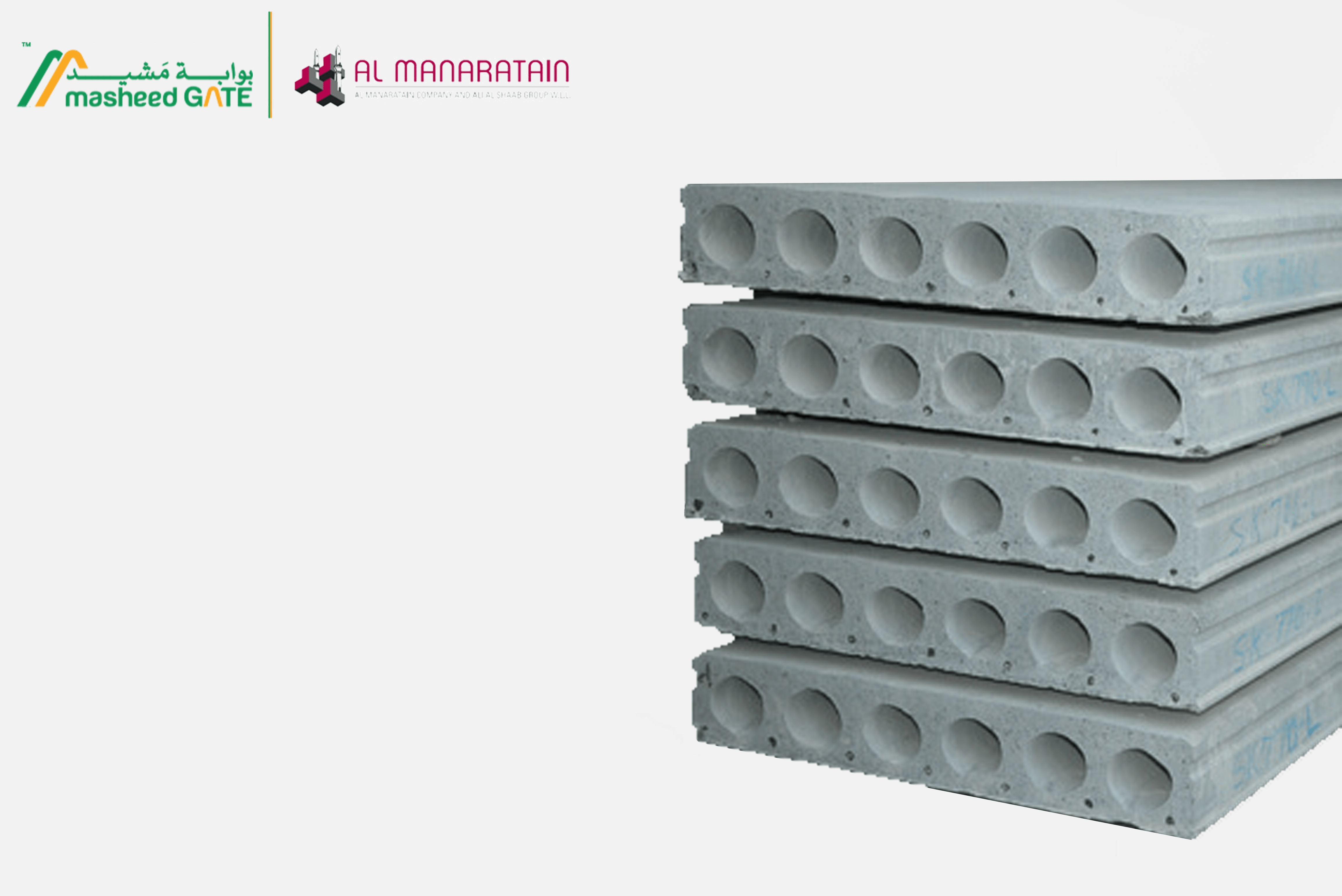 Al Manaratain- Precast Hollowcore Slab - 15 cm thick