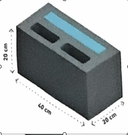 دى سى بلوك - بلك بركانى عازل أزرق-20×20×40سم-سماكة  25 ملم