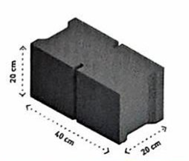 دى سى بلوك - بلك خرساني- 20×40×20 سم- سماكة الجدار مصمت