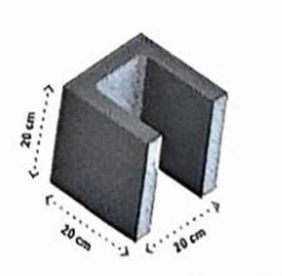 دى سى بلوك - بلوك خرساني حرف-20×20×20 Uسماكة الجدار 35 ملم